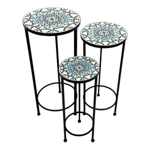 Lola Etagère à plante Mosaïque Multicolore - 3 Pièces