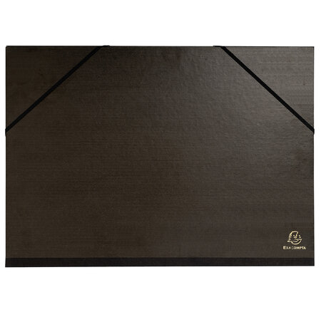 Carton À Dessin Kraft Noir Vernis Avec Élastiques 32x45 Cm - Pour Format A3 - Noir - X 10 - Exacompta