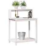 vidaXL Table de rempotage avec étagères blanc bois massif de pin