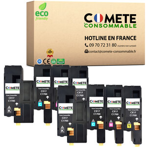 Cx17 c1700 - 8 cartouches toner compatible avec epson aculaser - COMETE