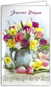 Carte Joyeuses Pâques Bonne Fête - Avec Enveloppe 12x19 5cm