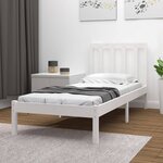 vidaXL Cadre de lit Blanc Bois de pin massif 90x190 cm Simple