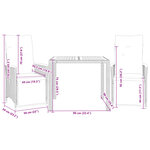 vidaXL Ensemble de bistro de jardin 3 Pièces coussins gris poly rotin