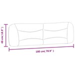 vidaXL Coussin de tête de lit noir 180 cm tissu