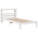 vidaXL Cadre de lit et tête de lit blanc 100x200 cm bois de pin massif