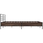 vidaXL Cadre de lit chêne marron 160x200 cm bois d'ingénierie et métal