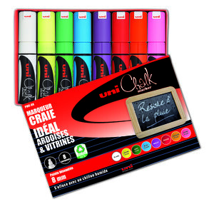 Marqueurs chalk (craie) conique moyenne Basic 8 pcs - Uni