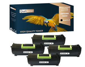 Qualitoner x4 toners 50f2u00 #502u noir compatible pour lexmark