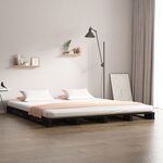 vidaXL Lit de palette noir 120x190 cm Bois pin massif Petit Double