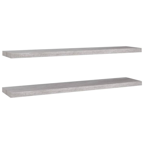 vidaXL Étagères murales flottantes 2 Pièces gris béton 120x23 5x3 8cm MDF