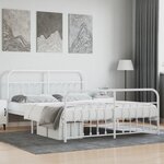 vidaXL Cadre de lit métal avec tête de lit/pied de lit blanc 180x200cm