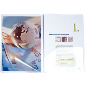 Paquet de 10 chemises double poche en polypropylène 20/100e incolore EXACOMPTA