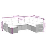 vidaXL Salon de jardin avec coussins 7 Pièces gris clair résine tressée