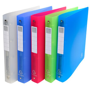 10 Classeurs 4 anneaux PP Chromaline (avec étiquette de dos) - A4 maxi couleur aléatoire EXACOMPTA