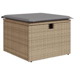 vidaXL Salon de jardin avec coussins 6 Pièces beige résine tressée