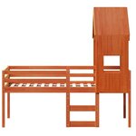 vidaXL Lit haut avec toit cire marron 90x190 cm bois de pin massif