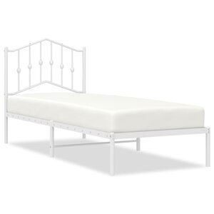 vidaXL Cadre de lit métal avec tête de lit blanc 90x190 cm