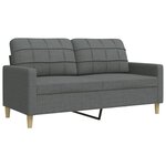vidaXL Ensemble de canapés 2 Pièces coussins décoratifs gris foncé tissu
