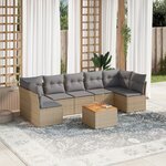 vidaXL Salon de jardin avec coussins 8 Pièces beige résine tressée