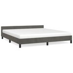vidaXL Cadre de lit avec tête de lit Gris foncé 160x200 cm Velours