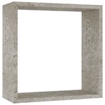 vidaXL Étagères murales sous forme de cube 3 Pièces Gris béton
