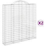 vidaXL Paniers à gabions arqués 2 Pièces 200x30x200/220 cm fer galvanisé
