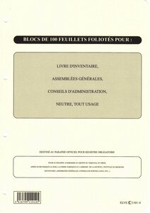 Recharge Classeur (Assemblée, Délibération Etc..) 297 x 210 Folioté 4 trous 100P ELVE