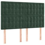 vidaXL Sommier à lattes de lit et matelas Vert foncé 140x190cm Velours