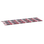 vidaXL Coussin de banc de jardin motif à carreaux rouges 150x50x3 cm