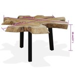 vidaXL Table basse Teck authentique 80x70x38 cm