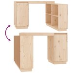 Bureau table poste de travail meuble d'ordinateur informatique étude 110 x 50 x 75 cm bois massif de pin brun 02_0023369