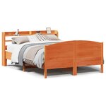 vidaXL Cadre de lit sans matelas cire marron 150x200cm bois pin massif