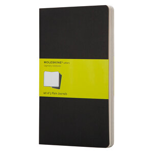 Set de 3 cahiers moleskine noir 13 x 21 cm ivoire sans quadrillage 80 pages