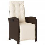 vidaXL Ensemble à manger de jardin et coussins 7 Pièces marron rotin