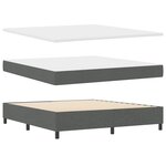 vidaXL Lit à sommier avec matelas gris foncé super king en tissu