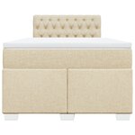 vidaXL Sommier à lattes de lit avec matelas crème 120x190 cm tissu