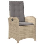 vidaXL Ensemble à manger de jardin coussins 5 Pièces mélange beige rotin