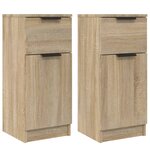 vidaXL Buffets 2 Pièces Chêne Sonoma 30x30x70 cm Bois d'ingénierie