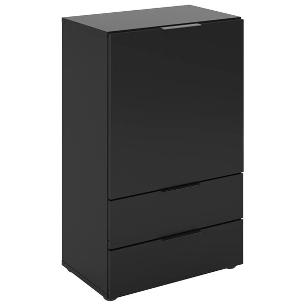 FMD Commode avec tiroir et portes 49 7x31 7x81 3 cm noir