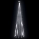 vidaXL Sapin de Noël cône 752 LED Blanc froid Décoration 160x500 cm
