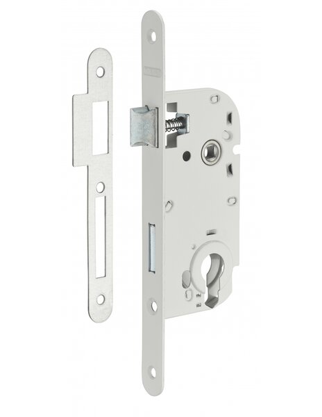 THIRARD - Boitier de serrure encastrable à cylindre pour porte d'entrée  axe 40mm  bouts ronds  blanc