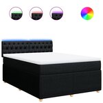 vidaXL Sommier à lattes de lit avec matelas Noir 160x200 cm Tissu