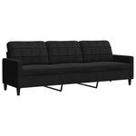 vidaXL Ensemble de canapés 3 Pièces avec coussins Noir Velours