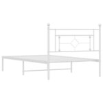 vidaXL Cadre de lit métal avec tête de lit blanc 107x203 cm