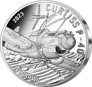 Le Curtiss P-40 - 20 Euros Argent BE 2023 PIEDFORT