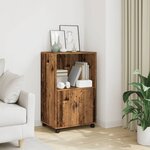 vidaXL Armoire à roulettes vieux bois 55x40x91 cm bois d'ingénierie