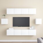 vidaXL Ensemble de meubles TV 6 Pièces Blanc Bois d'ingénierie