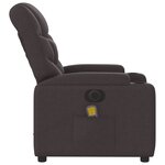 vidaXL Fauteuil de massage inclinable électrique Marron foncé Tissu