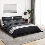 vidaXL Ensemble de housse de couette noir et blanc 135x200 cm Coton
