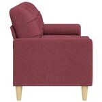 vidaXL Canapé 3 places avec oreillers décoratifs bordeaux 210 cm tissu